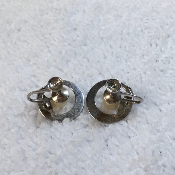 Mikimoto Circle Leaf with Akoya Pearl Earrings in Sterling Silver - Picture 5 of 5